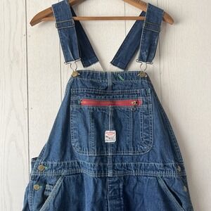 Vintage Pointer Brand LOW BACK Bib Overalls Workwear Mens 38x29 Denim USA